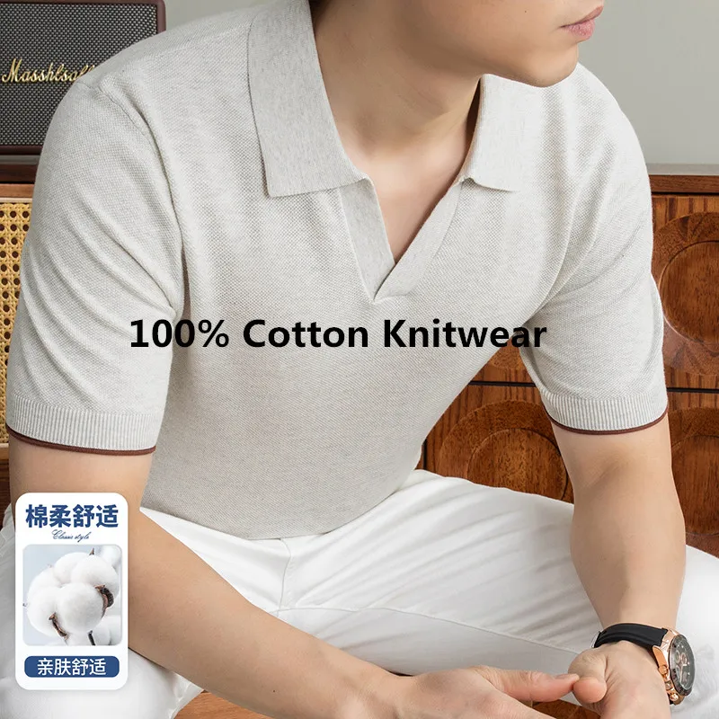 100% Cotton Knitting Polo Shirt Men 2026 Summer Trendy Knitwear Short Sleeve Clothes Pullover Breathable Knit T-shirt
100% Cotton Knitting Polo Shirt Men 2026 Summer Trendy Knitwear Short Sleeve Clothes Pullover Breathable Knit T-shirt