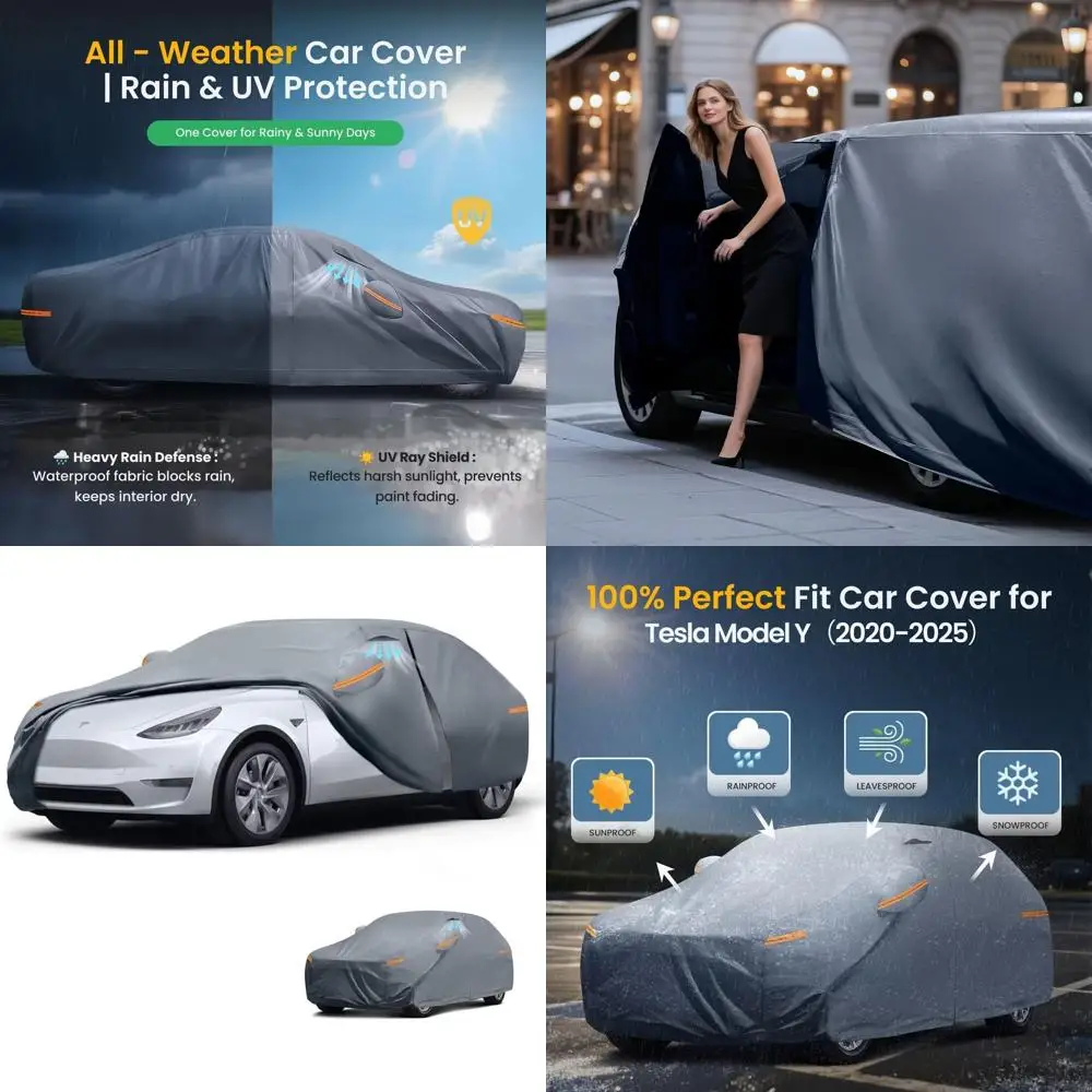 Breathable Vents Car Cover for Model Y/Juniper (2020-2026) with Premium Cotton Liner, Zipper Door, UV Protection, Sun, Rain, Sno
Breathable Vents Car Cover for Model Y/Juniper (2020-2026) with Premium Cotton Liner, Zipper Door, UV Protection, Sun, Rain, Sno