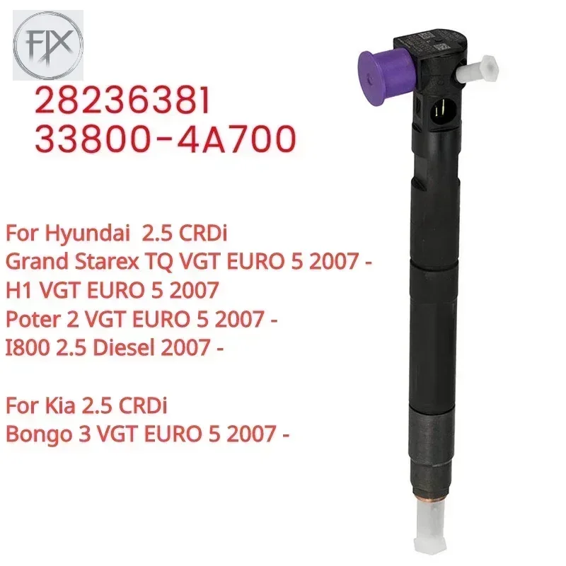 For Hyundai Grand Starex H1 I800 Kia Bongo 3 VGT 2.5 CRDi 33800-4A700 28236381 New Diesel Fuel Injector
For Hyundai Grand Starex H1 I800 Kia Bongo 3 VGT 2.5 CRDi 33800-4A700 28236381 New Diesel Fuel Injector