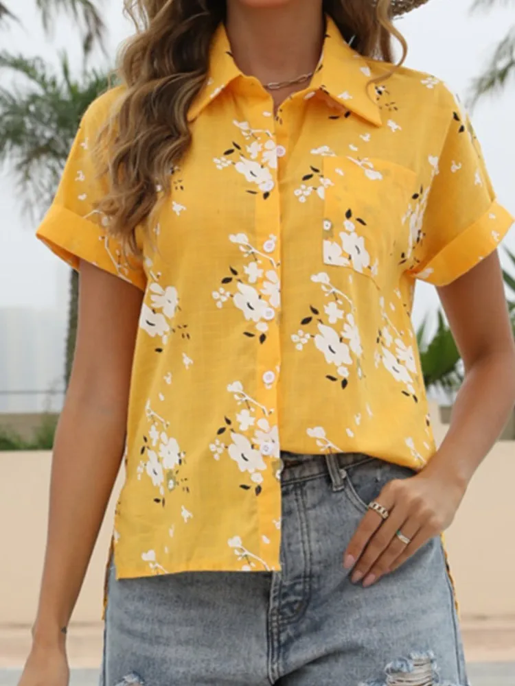 Lady Casual Print Shirt Top Fashion Holiday Beach Womens Clothing Short Sleeve Button Shirts Tops For Women Summer New Clothes
Lady Casual Print Shirt Top Fashion Holiday Beach Womens Clothing Short Sleeve Button Shirts Tops For Women Summer New Clothes