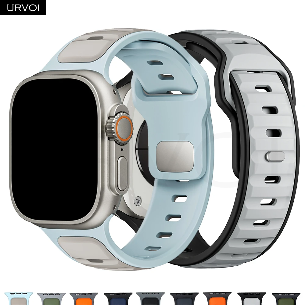 URVOI Band for Apple Watch Ultra 2 1 series 10 9 8 7 6 SE 5 Dual-Color silicone Strap for iwatch NOMAD sport durable design 46mm
URVOI Band for Apple Watch Ultra 2 1 series 10 9 8 7 6 SE 5 Dual-Color silicone Strap for iwatch NOMAD sport durable design 46mm