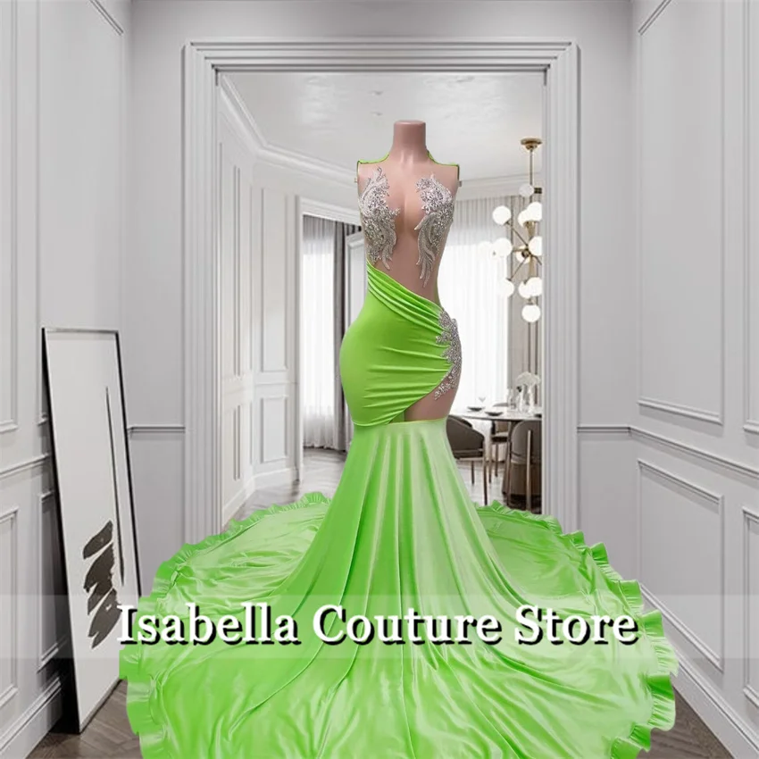 Impressive Green Mermaid Prom Dresses For Special Occasions O-Neck Birthday Dress Diamonds Bead Crystals Evening Gown Customized
Impressive Green Mermaid Prom Dresses For Special Occasions O-Neck Birthday Dress Diamonds Bead Crystals Evening Gown Customized
