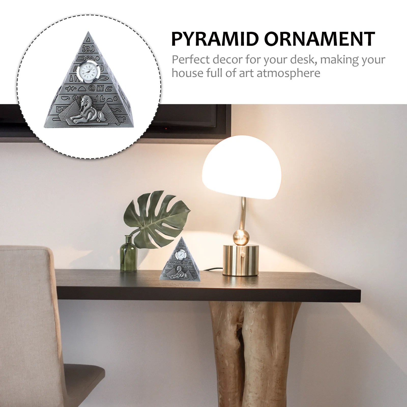 Pyramid Decor Clock Figurine Grey Home Desk Ornaments Living Room Accessories Atmosphere Gift Idea Stable
Pyramid Decor Clock Figurine Grey Home Desk Ornaments Living Room Accessories Atmosphere Gift Idea Stable