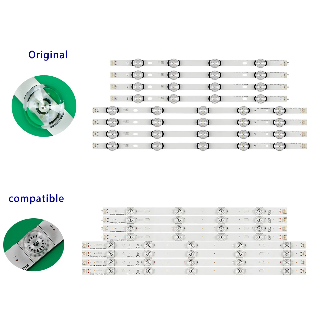 80 шт./10 компл. светодиодная лента для подсветки 6916L-1715A 6916L-1716A 47LB5830 47LB5900 47LB5700 47LB650T 47GB6500 47LB5850 LC470DUE-FGA2
80 шт./10 компл. светодиодная лента для подсветки 6916L-1715A 6916L-1716A 47LB5830 47LB5900 47LB5700 47LB650T 47GB6500 47LB5850 LC470DUE-FGA2