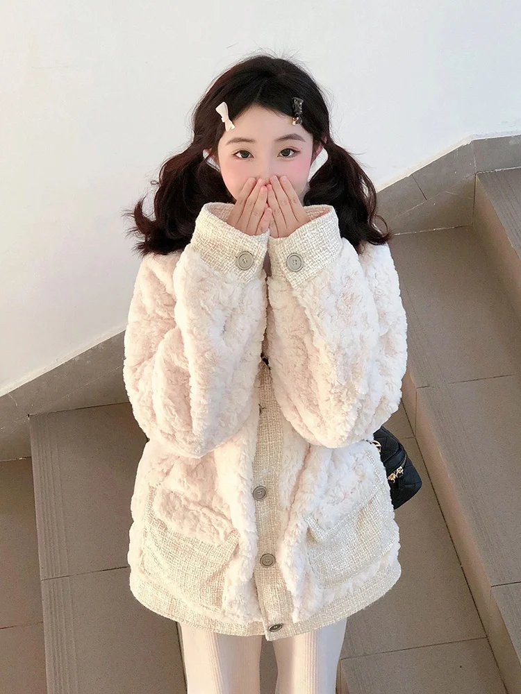 Lamb Wool Jacket Coats Woman Zipper Pockets Plush Thick Wide Solid Simple Light Comfy Classic Warmth Skin-Friendly Furry Casual
Lamb Wool Jacket Coats Woman Zipper Pockets Plush Thick Wide Solid Simple Light Comfy Classic Warmth Skin-Friendly Furry Casual