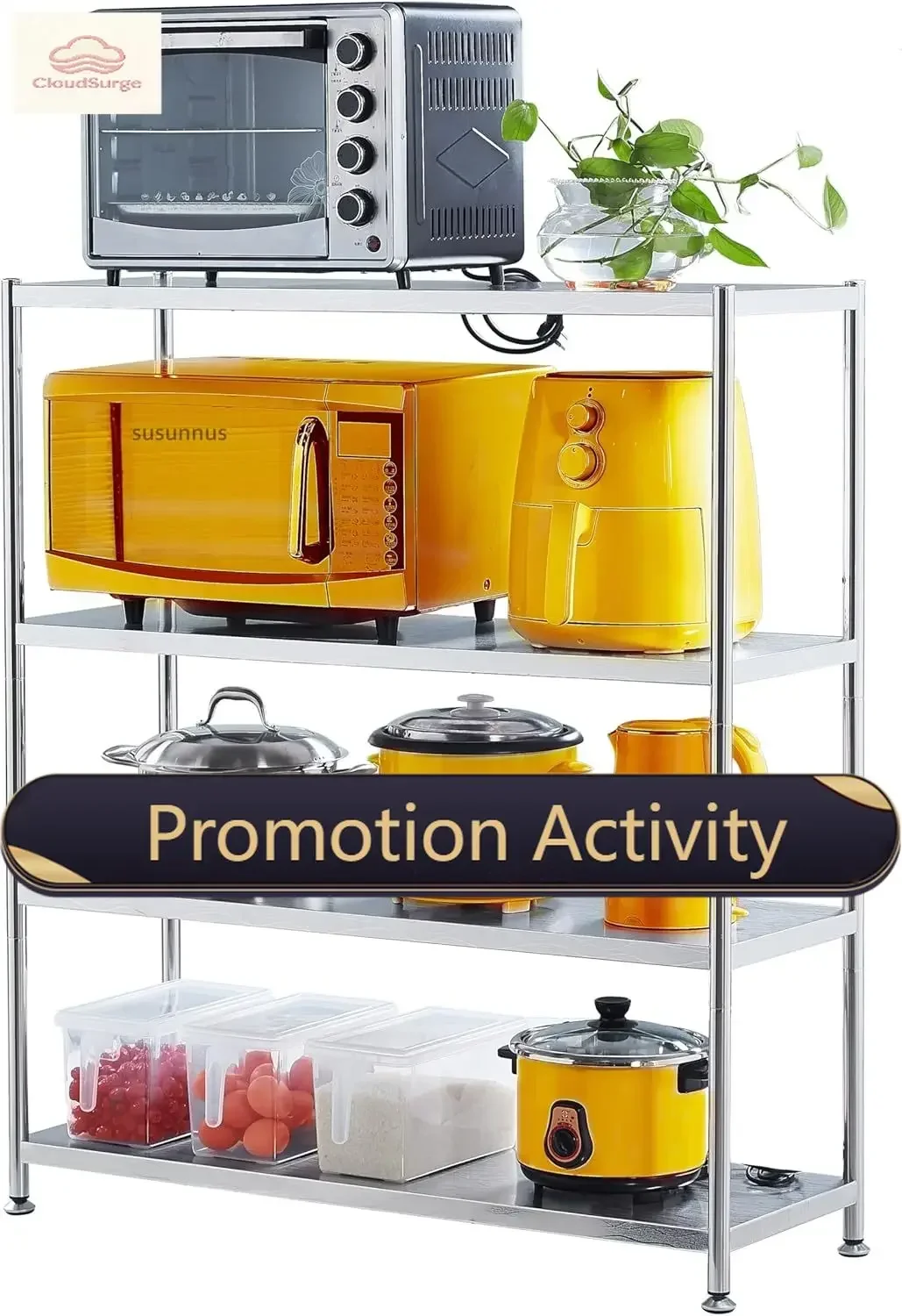 susunnus Stainless Steel Shelves 39.4in-4 Tier,Kitchen Storage Shelves,Stainless Steel Shelf Organizer, Artistic Texture, Pragma
susunnus Stainless Steel Shelves 39.4in-4 Tier,Kitchen Storage Shelves,Stainless Steel Shelf Organizer, Artistic Texture, Pragma