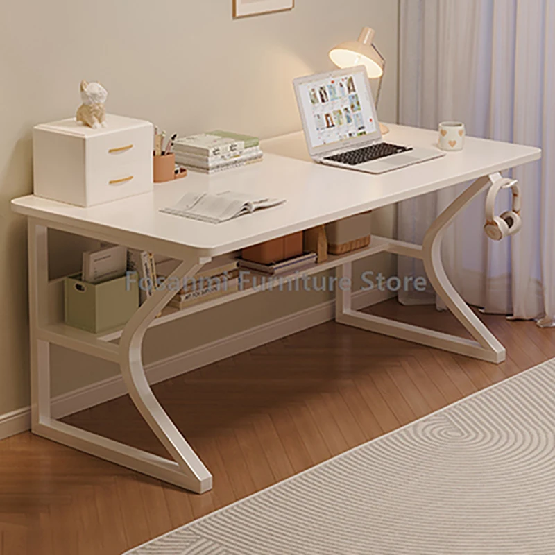 Simple Home Computer Table White Desks with Storage Shelf Sturdy C-Shaped Frame Office Desk Writing Gaming Tables for Room Study
Simple Home Computer Table White Desks with Storage Shelf Sturdy C-Shaped Frame Office Desk Writing Gaming Tables for Room Study