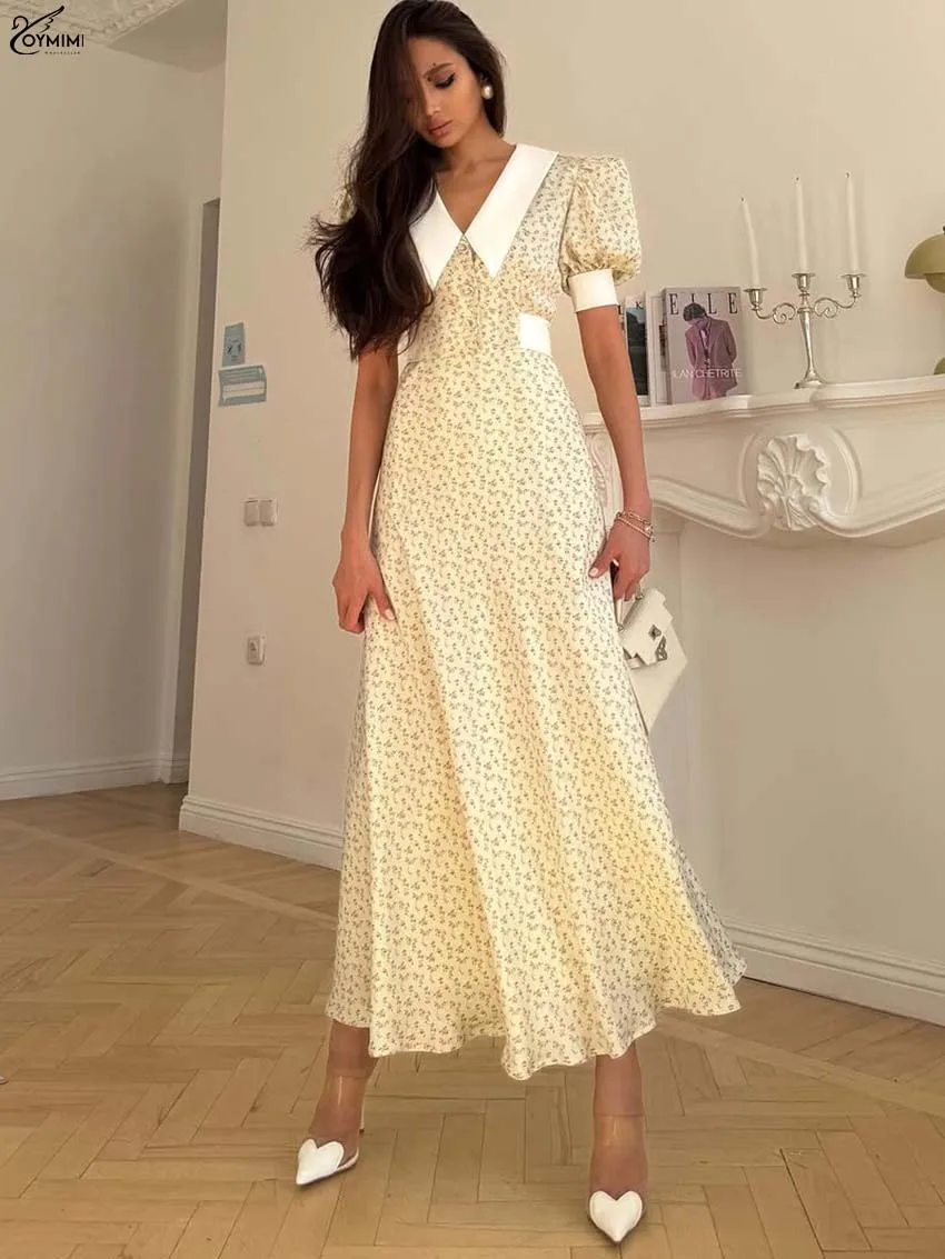 Oymimi Fashion Yellow Print Dresses For Woman Elegant Patchwork Lace-Up Short Sleeve Dresses Casual Loose Ankle-Length Dress
Oymimi Fashion Yellow Print Dresses For Woman Elegant Patchwork Lace-Up Short Sleeve Dresses Casual Loose Ankle-Length Dress