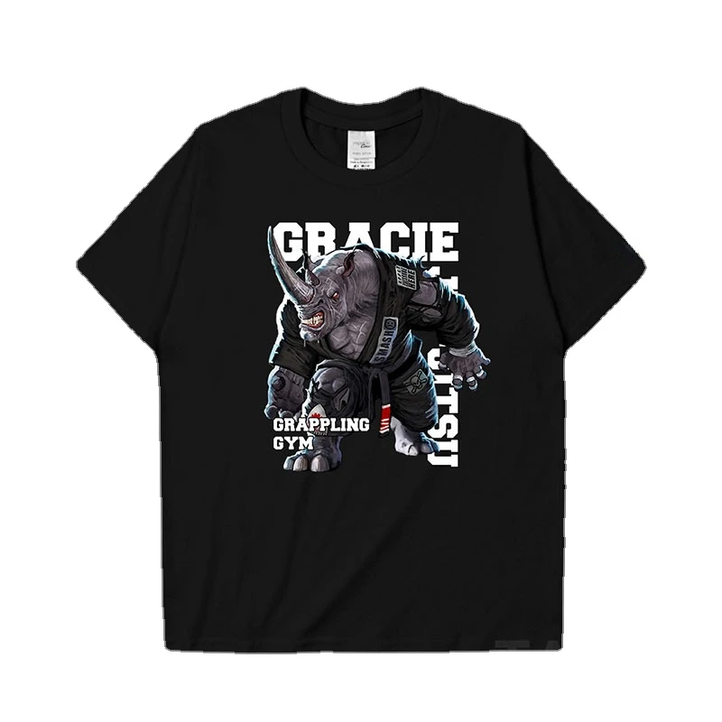 Brazilian Jujitsu Rhinoceros Illustration Men's T-Shirt Cotton Round Neck Short Sleeve T Shirt
Brazilian Jujitsu Rhinoceros Illustration Men's T-Shirt Cotton Round Neck Short Sleeve T Shirt