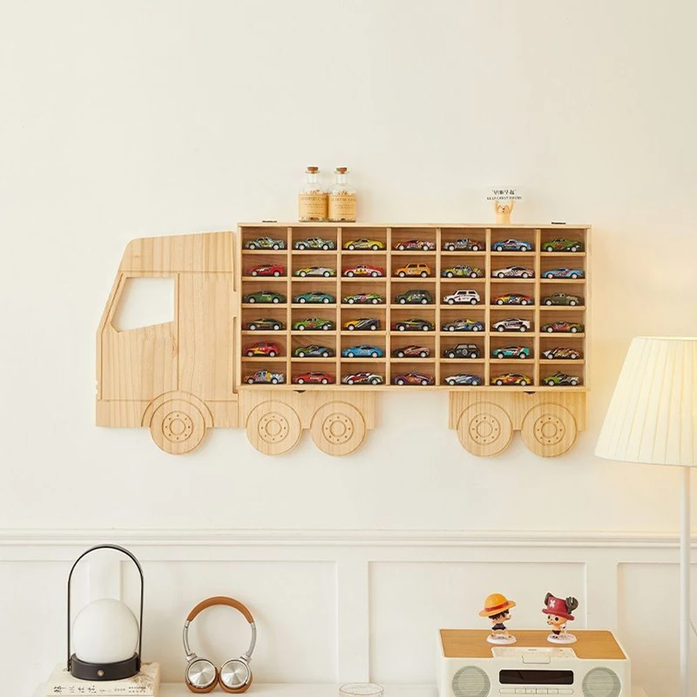 Finished Wooden Truck Shaped Display Shelf for 1:64 Diecast Cars Foldable Wall Mount Organizer with Hinges for Kids Toy Storage and Bedroom Decoration
Finished Wooden Truck Shaped Display Shelf for 1:64 Diecast Cars Foldable Wall Mount Organizer with Hinges for Kids Toy Storage and Bedroom Decoration