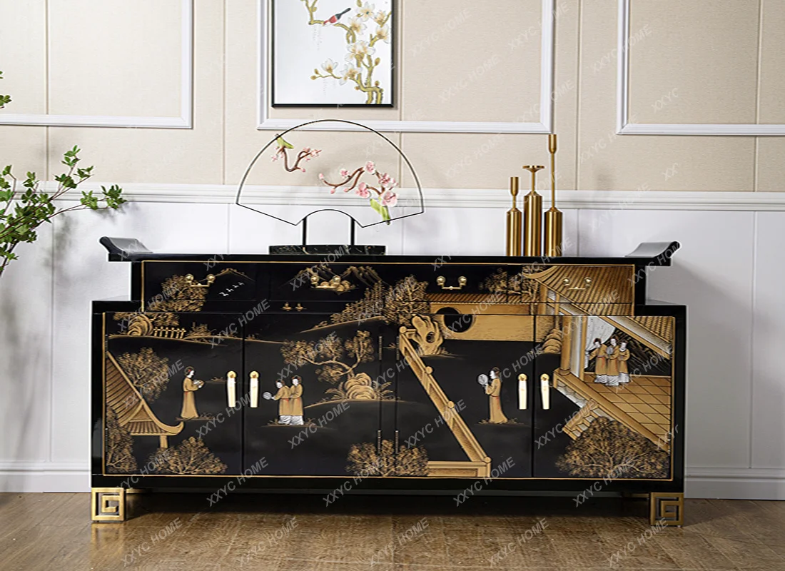 LNew Chinese-style painted entrance cabinet Solid wood foyer against the wall, dining side household decorative locker
LNew Chinese-style painted entrance cabinet Solid wood foyer against the wall, dining side household decorative locker