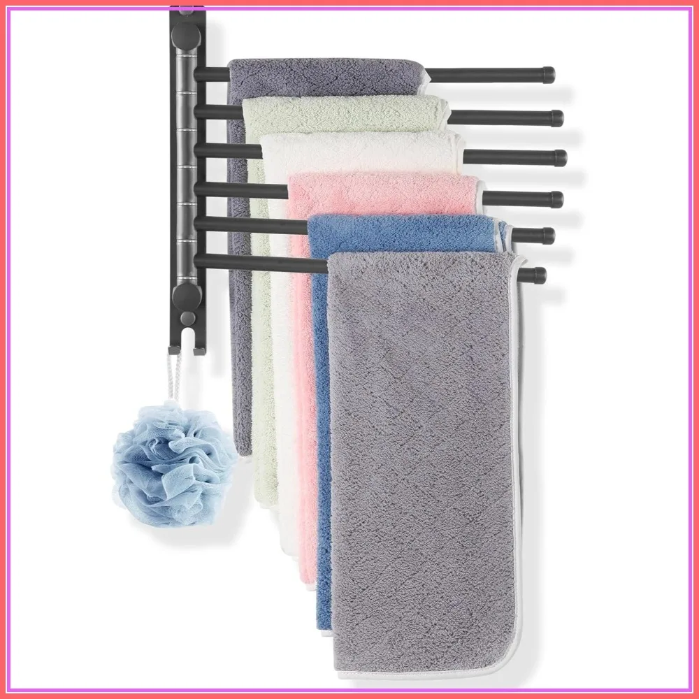 Swivel Towel Rack 12.6 Inch Wall Mounted 180° Rotation 6 Arms SUS 304 Stainless Steel Space Saving for Kitchen Bathroom
Swivel Towel Rack 12.6 Inch Wall Mounted 180° Rotation 6 Arms SUS 304 Stainless Steel Space Saving for Kitchen Bathroom
