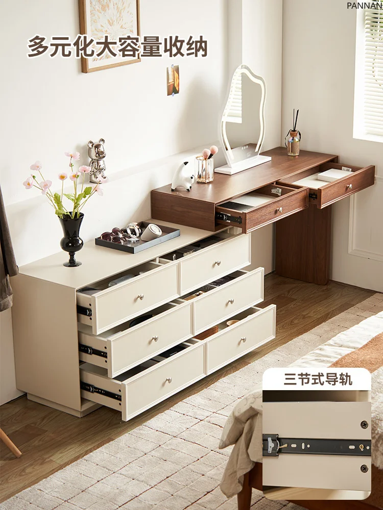 Solid wood dresser bedroom simple modern storage cabinet end of bed retractable makeup table
Solid wood dresser bedroom simple modern storage cabinet end of bed retractable makeup table