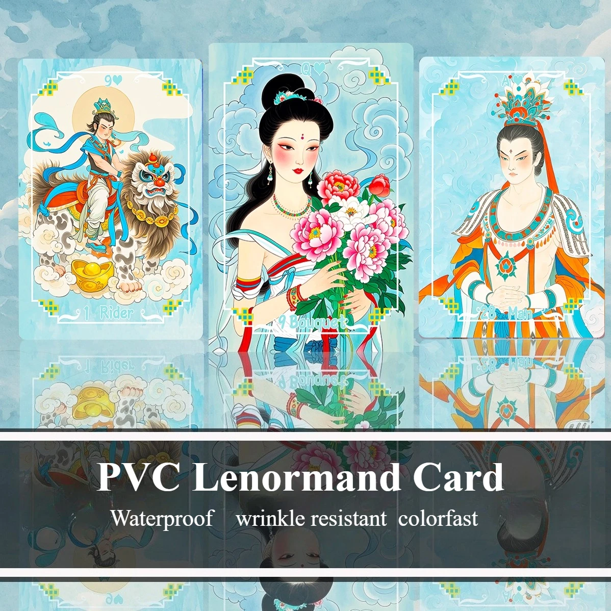 Оригинальный дизайн, карты Dunhuang Lenormand Leinuoman 42, ПВХ-материал, водонепроницаемые, устойчивые к морщинам, цветные колоды карт Lenormand
Оригинальный дизайн, карты Dunhuang Lenormand Leinuoman 42, ПВХ-материал, водонепроницаемые, устойчивые к морщинам, цветные колоды карт Lenormand