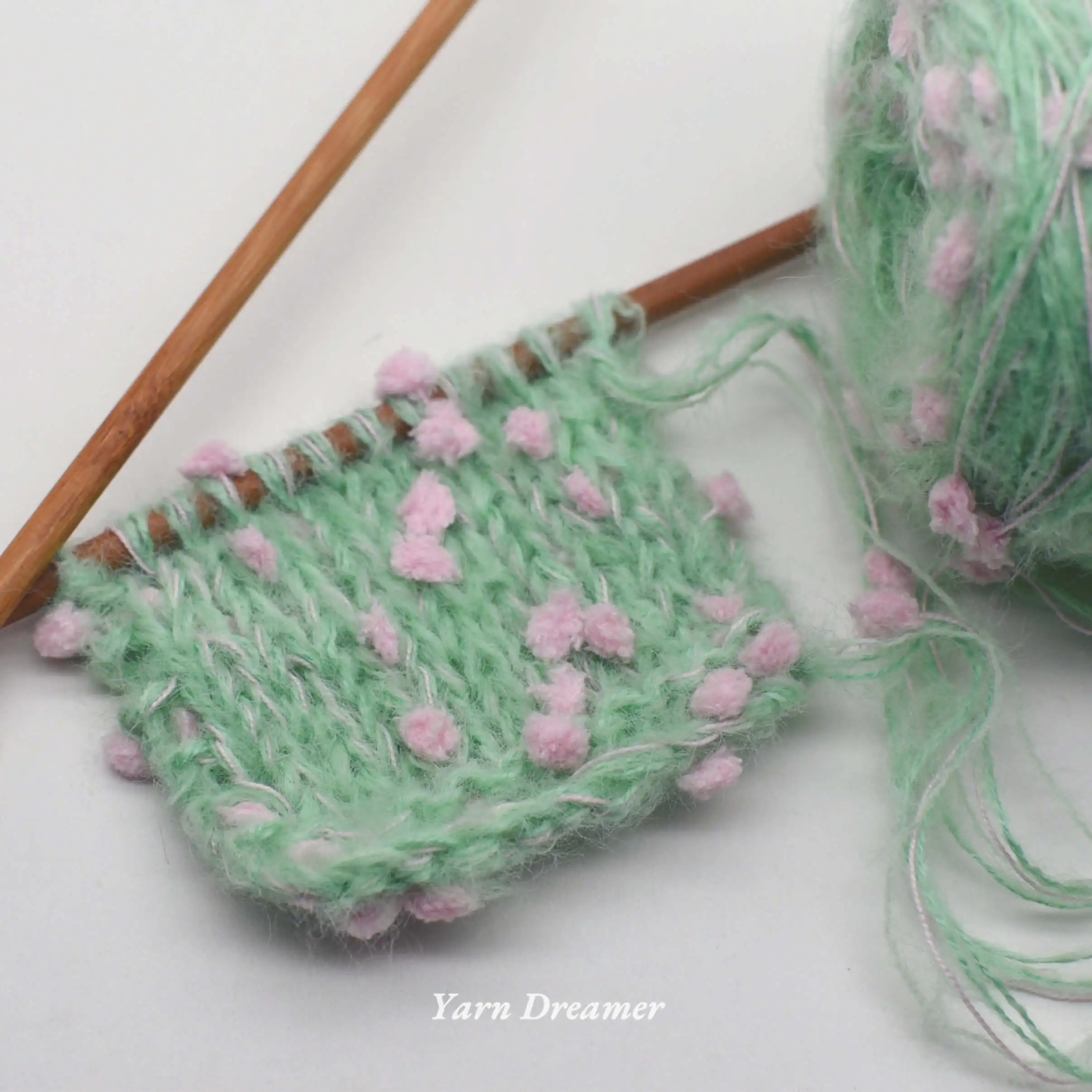 Sakura Textured Crochet Yarn Pastel Aesthetic Knitting Yarn for Bag Beanie Scarf Soft Green Pink Polka Dots Fluffy Yarns
Sakura Textured Crochet Yarn Pastel Aesthetic Knitting Yarn for Bag Beanie Scarf Soft Green Pink Polka Dots Fluffy Yarns