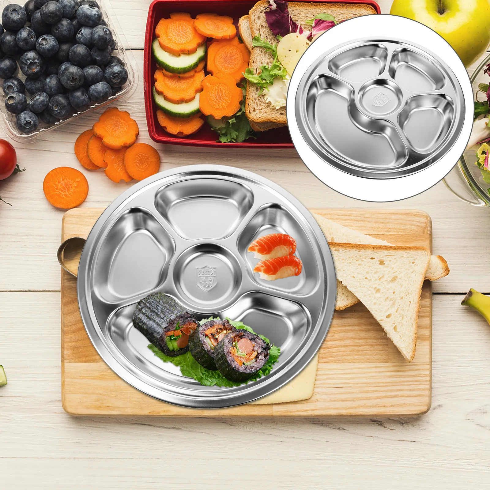 1Pcs Stainless Steel Food Divided Plate Comfortable Heat Resistant Dinner Tray Ideal for Camping Picnics School Lunch Control
1Pcs Stainless Steel Food Divided Plate Comfortable Heat Resistant Dinner Tray Ideal for Camping Picnics School Lunch Control