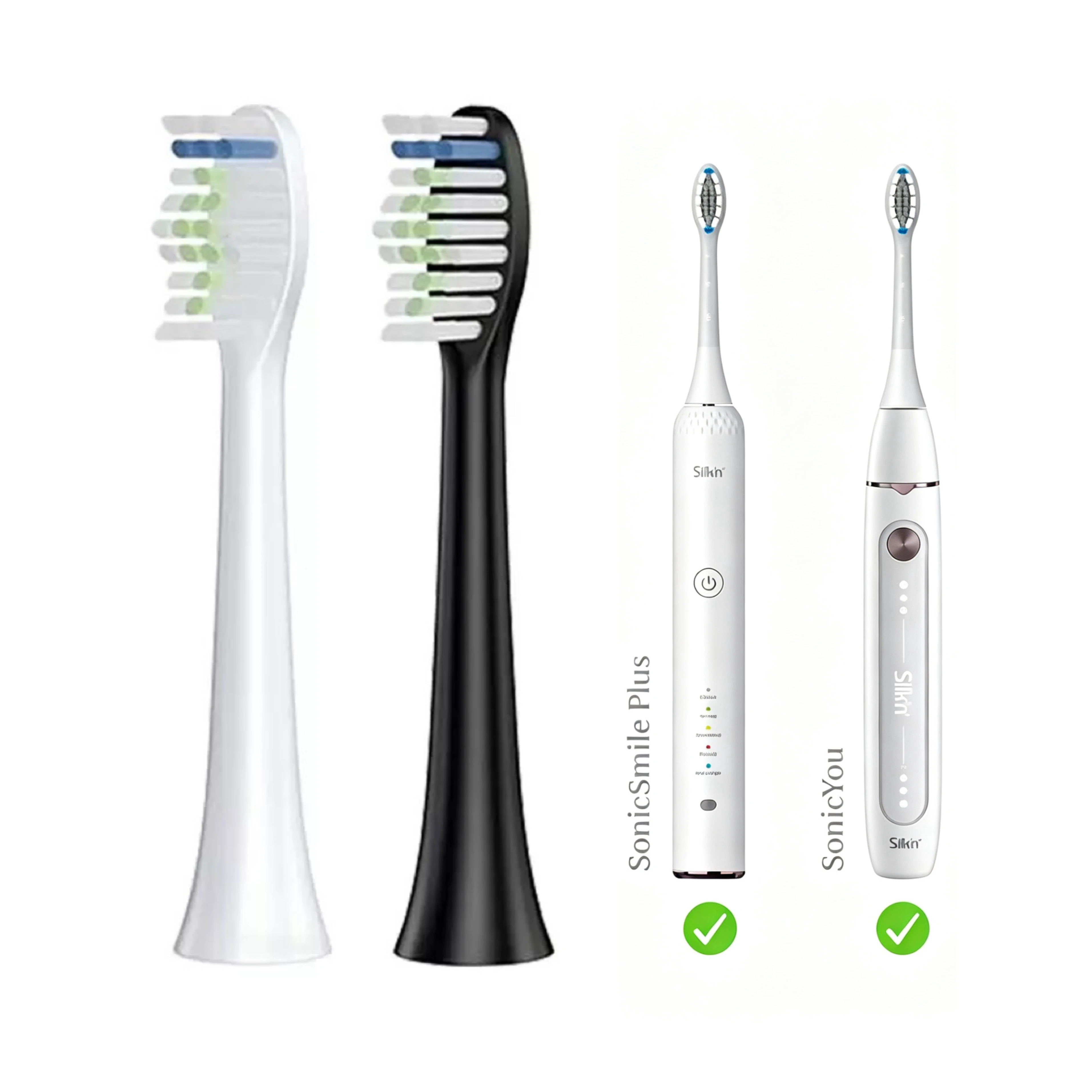 Silkn Replacement Toothbrush Heads for Silk'n SonicYou/SonicSmile Plus Electric Toothbrush Accessories Nozzles Bristles
Silkn Replacement Toothbrush Heads for Silk'n SonicYou/SonicSmile Plus Electric Toothbrush Accessories Nozzles Bristles