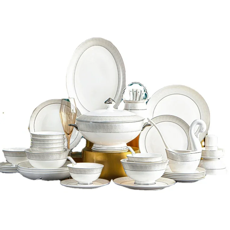 Jingdezhen Tableware Light Luxury Nordic Bowl Plate Housewarming Gift Bone China Bowl Dish Set High Sense
Jingdezhen Tableware Light Luxury Nordic Bowl Plate Housewarming Gift Bone China Bowl Dish Set High Sense