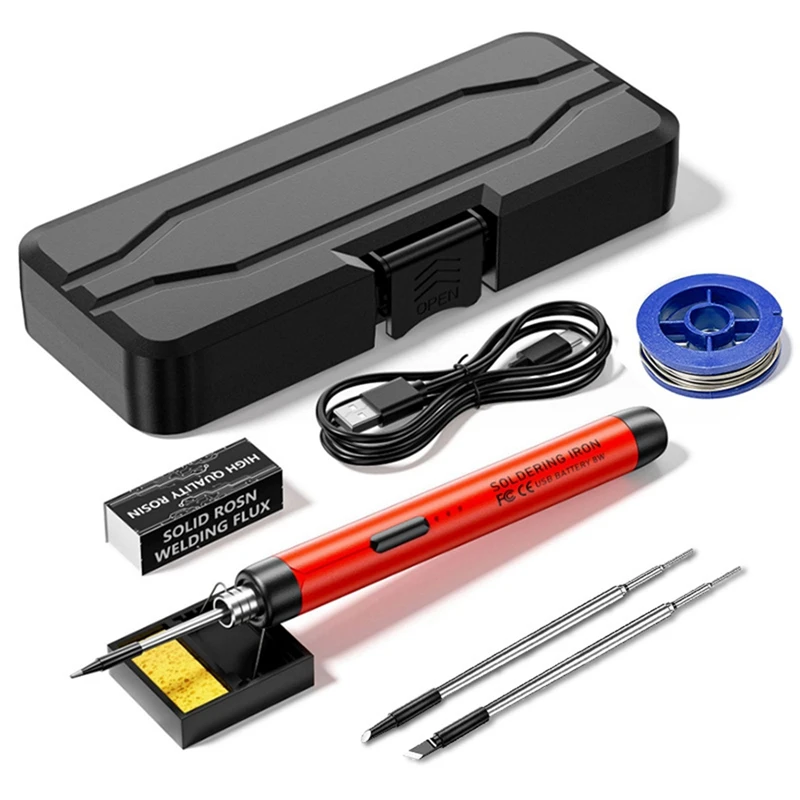 AT14 Portable Soldering Iron USB Rechargeable,3 Speed Adjustable Temperature USB Electric Iron Mini Soldering Iron Kit
AT14 Portable Soldering Iron USB Rechargeable,3 Speed Adjustable Temperature USB Electric Iron Mini Soldering Iron Kit