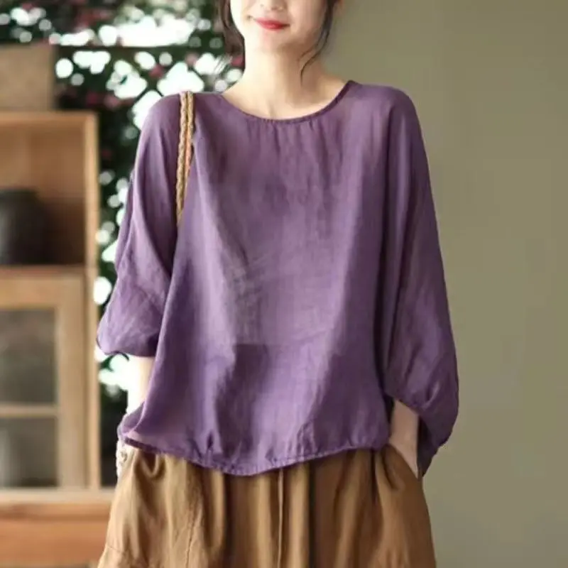 Plus Size Women's Casual Elegant Blouse Loose Cotton Linen Thin Comfortable Office Lady Fashion New Arrival
Plus Size Women's Casual Elegant Blouse Loose Cotton Linen Thin Comfortable Office Lady Fashion New Arrival