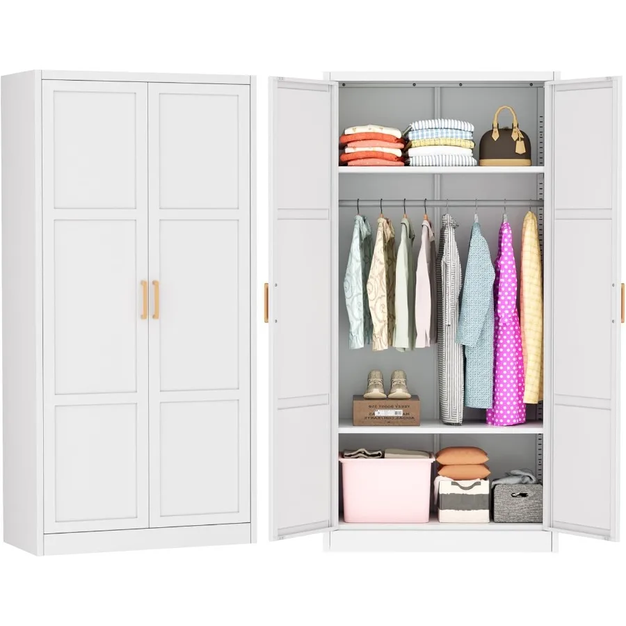 72 Metal Armoire Wardrobe Closet with Doors and Adjustable Shelves for Efficient Hanging Storage of Clothes and Personal Items
72 Metal Armoire Wardrobe Closet with Doors and Adjustable Shelves for Efficient Hanging Storage of Clothes and Personal Items