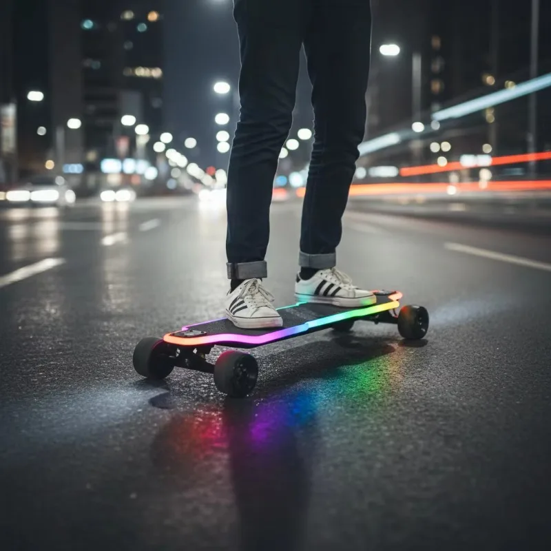 Airo JIESEN 10-Layer Maple Deck 80KM Long Range High Speed 45KM/H Dual Hub Motor Electric Skateboard LED Light up Deck
Airo JIESEN 10-Layer Maple Deck 80KM Long Range High Speed 45KM/H Dual Hub Motor Electric Skateboard LED Light up Deck