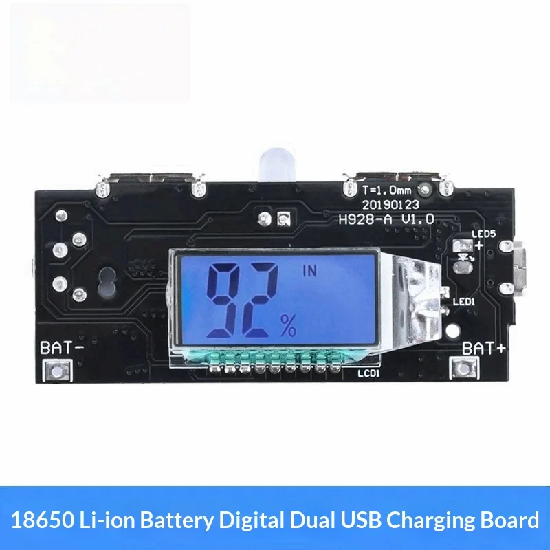 5V1A2.1A power bank mobile power boost module DIY18650 lithium battery digital display dual USB charging board
5V1A2.1A power bank mobile power boost module DIY18650 lithium battery digital display dual USB charging board