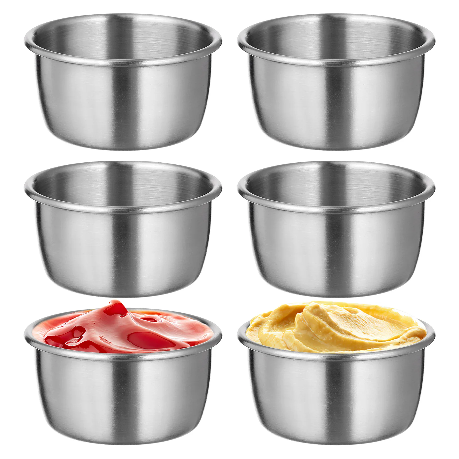 6PCS Stainless Reusable Ketchup Dipping Bowls Cups Holder Dipping Bowls Containers Sauce Cups Reusable for Sauces
6PCS Stainless Reusable Ketchup Dipping Bowls Cups Holder Dipping Bowls Containers Sauce Cups Reusable for Sauces