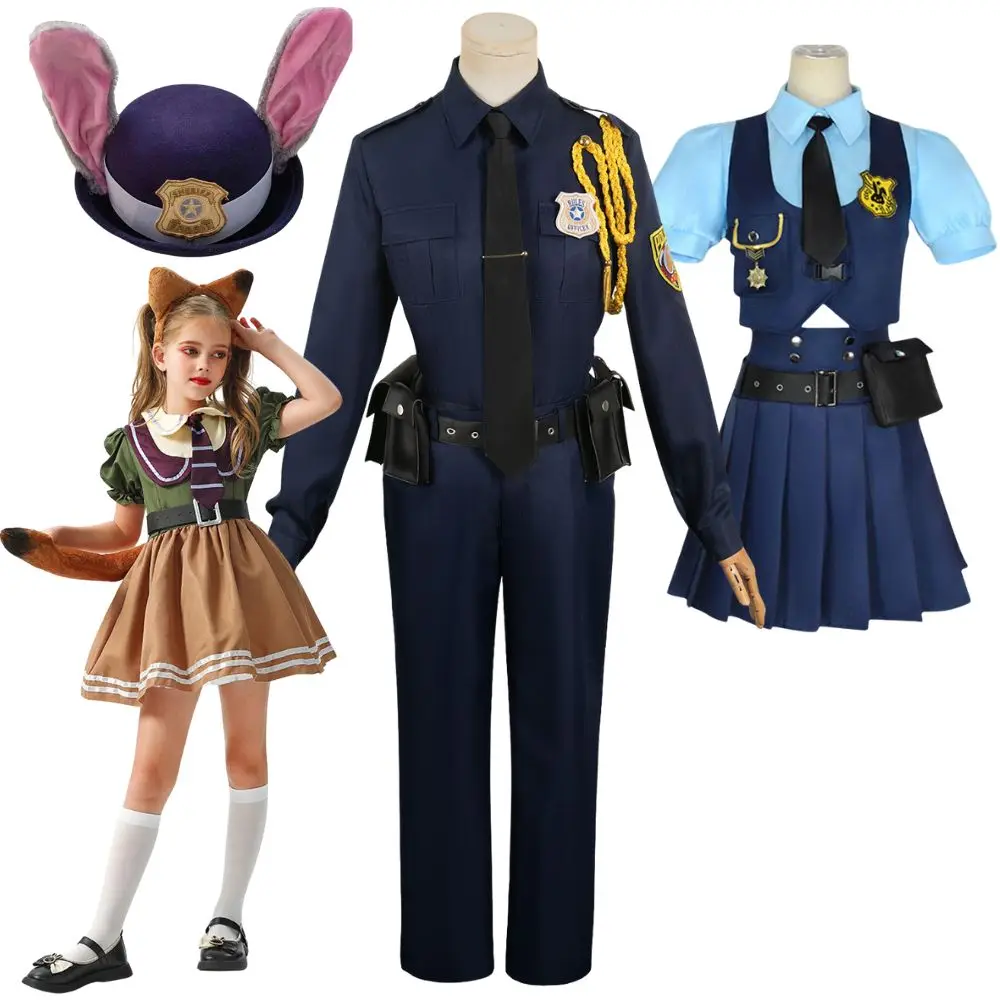 Adult Kids Judy Cosplay Cartoon Zoo Fantasy Costume Disguise for Women Girls Police Uniform Halloween Carnival Party Clothes
Adult Kids Judy Cosplay Cartoon Zoo Fantasy Costume Disguise for Women Girls Police Uniform Halloween Carnival Party Clothes