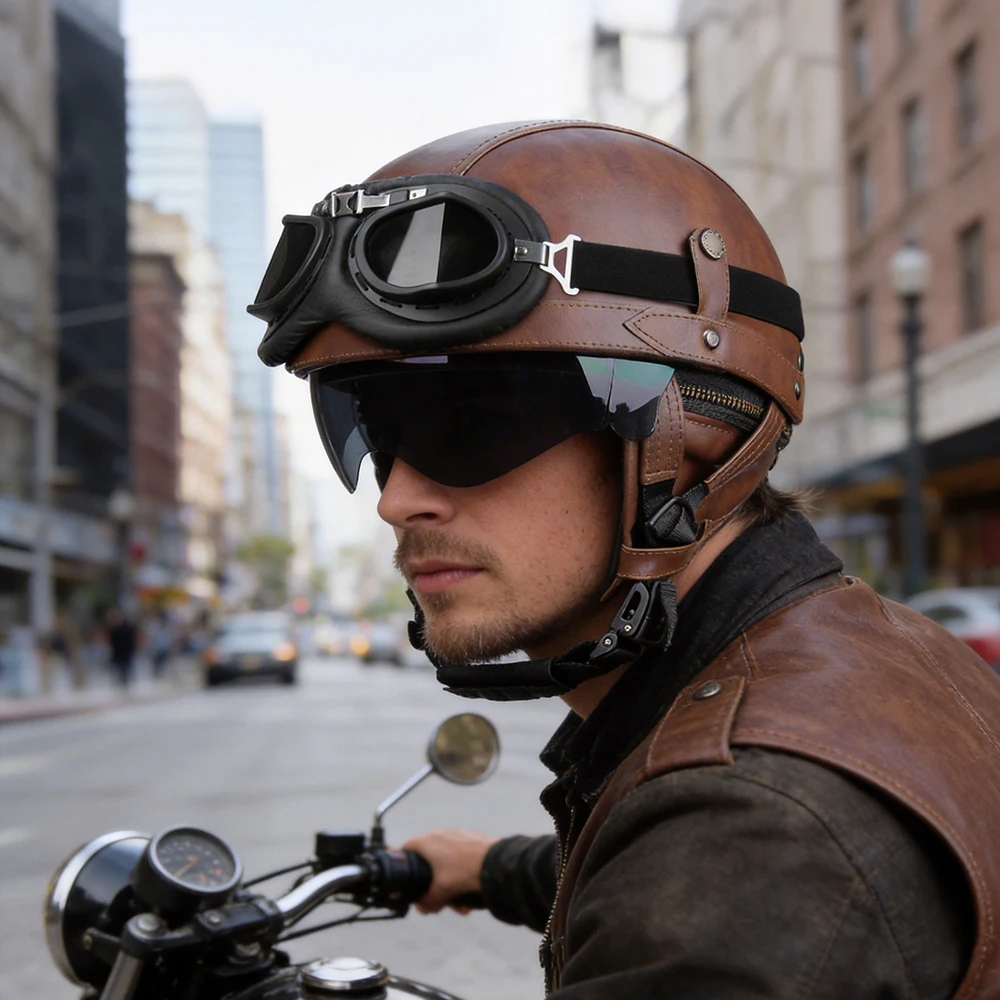 Retro Motorcycle Helmet DOT Certification Moto Helmet Men Women Half Helmet HD Lens Casco Four Seasons Riding Scooter Capacetes
Retro Motorcycle Helmet DOT Certification Moto Helmet Men Women Half Helmet HD Lens Casco Four Seasons Riding Scooter Capacetes