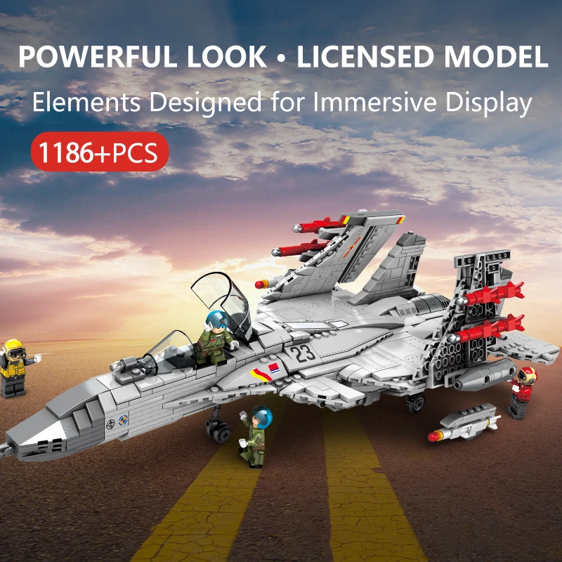 Flying Shark J-15 Fighter Jet Model | 1186+PCS Carrier-Based Aircraft Building Blocks | Plane Brick Set for Display & Gift
Flying Shark J-15 Fighter Jet Model | 1186+PCS Carrier-Based Aircraft Building Blocks | Plane Brick Set for Display & Gift
