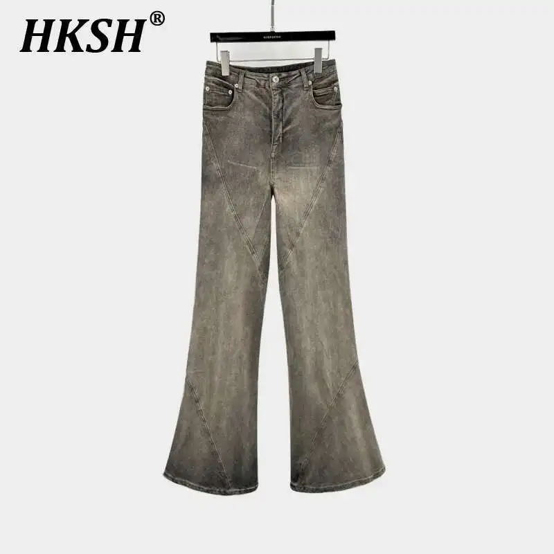 HKSH Dark RO Style Men's High Street Washed Micro Flared Pull Down Jeans Fall Stacking Versatile Trendy Dark Denim Pants HK3890
HKSH Dark RO Style Men's High Street Washed Micro Flared Pull Down Jeans Fall Stacking Versatile Trendy Dark Denim Pants HK3890