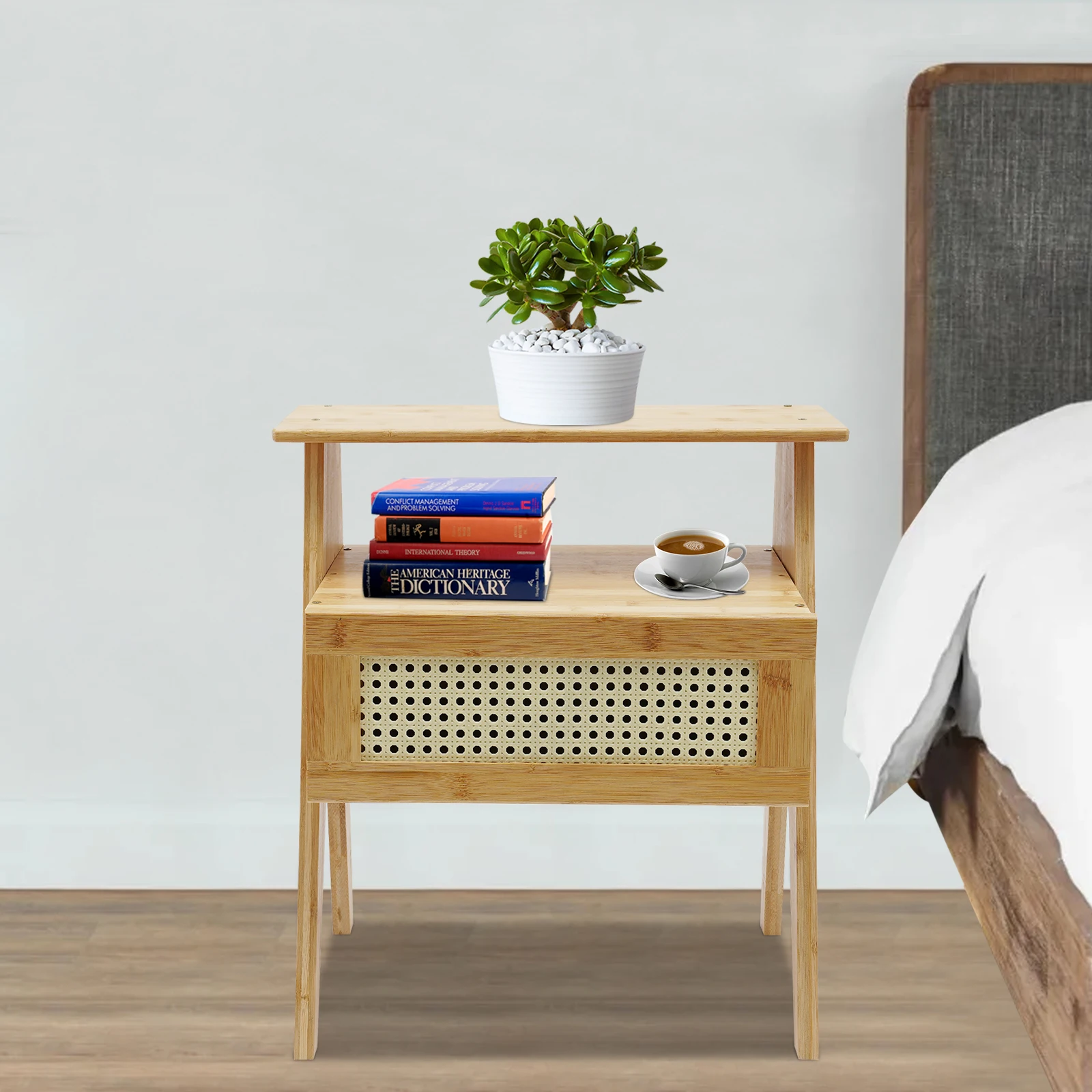 Bamboo Nightstand with Drawer - Modern End Table for Bedroom & Living Room - Functional Rattan Bedside Table, 10kg Load Capacity
Bamboo Nightstand with Drawer - Modern End Table for Bedroom & Living Room - Functional Rattan Bedside Table, 10kg Load Capacity