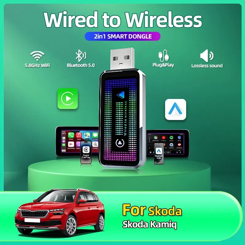 2025 New Portable Mini Wireless Carplay Converter Wired Carplay to Wireless Carplay Android Auto 2-in-1 Adapter For Skoda Kamiq
2025 New Portable Mini Wireless Carplay Converter Wired Carplay to Wireless Carplay Android Auto 2-in-1 Adapter For Skoda Kamiq