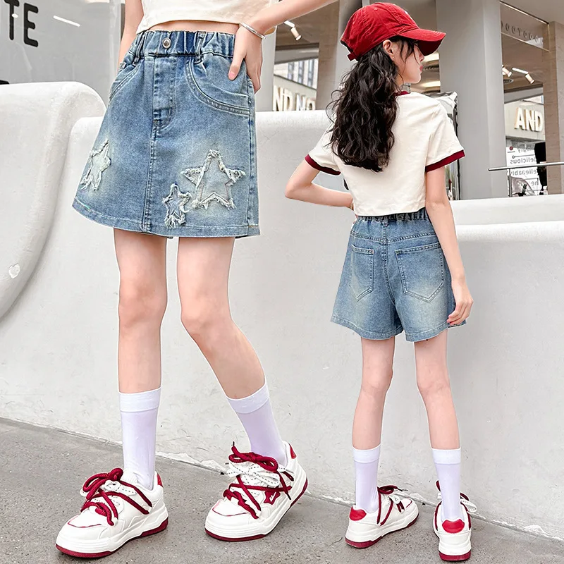 2025 Summer Mini Skirts Shorts Child Slim Blue Short Jeans Skirt With Star New Arrivals Kids Cotton Denim Shorts Teen Girls
2025 Summer Mini Skirts Shorts Child Slim Blue Short Jeans Skirt With Star New Arrivals Kids Cotton Denim Shorts Teen Girls