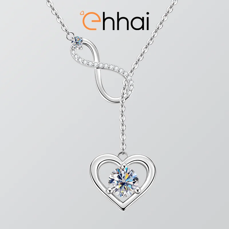 Ehhai GRA Certified Round Moissanite Heart Infinite Pendant Necklace for Women 925 Sterling Silver Y-chain Wedding Jewelry Gifts
Ehhai GRA Certified Round Moissanite Heart Infinite Pendant Necklace for Women 925 Sterling Silver Y-chain Wedding Jewelry Gifts