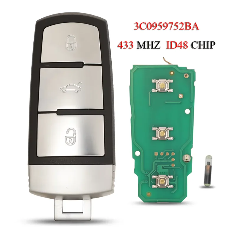 3C0959752BA Remote Car Key For VW VolksWagen Passat B6 3C B7 Magotan CC Half Smart 3Buttons 433MHZ ID48
3C0959752BA Remote Car Key For VW VolksWagen Passat B6 3C B7 Magotan CC Half Smart 3Buttons 433MHZ ID48