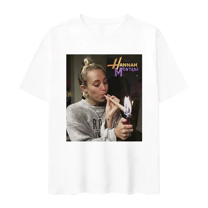 Miley Cyrus Funny Smoking T Shirt Hannah Montana Aesthetic Vintage T-shirt Men Women Summer Harajuku oversized t shirt
Miley Cyrus Funny Smoking T Shirt Hannah Montana Aesthetic Vintage T-shirt Men Women Summer Harajuku oversized t shirt