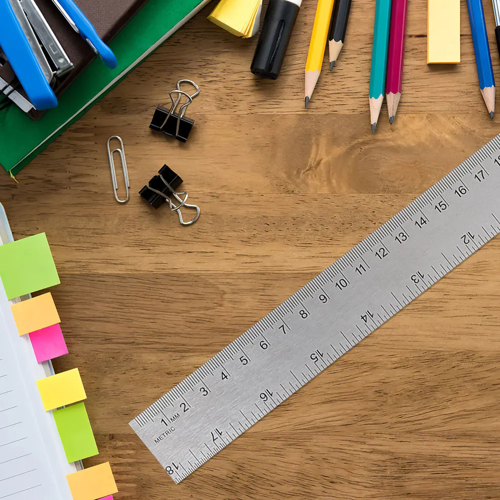 3Pcs Durable Cork Backing Rulers Portable Stainless Steel Measuring Rulers Straight Ruler For Students
3Pcs Durable Cork Backing Rulers Portable Stainless Steel Measuring Rulers Straight Ruler For Students