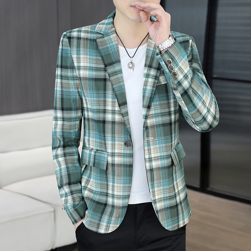 Slim Fit Men's Casual Busin Sle i Plaid Suit Jaet Faionable Urban Polyester Blend Long Sve Autumn Wear
Slim Fit Men's Casual Busin Sle i Plaid Suit Jaet Faionable Urban Polyester Blend Long Sve Autumn Wear