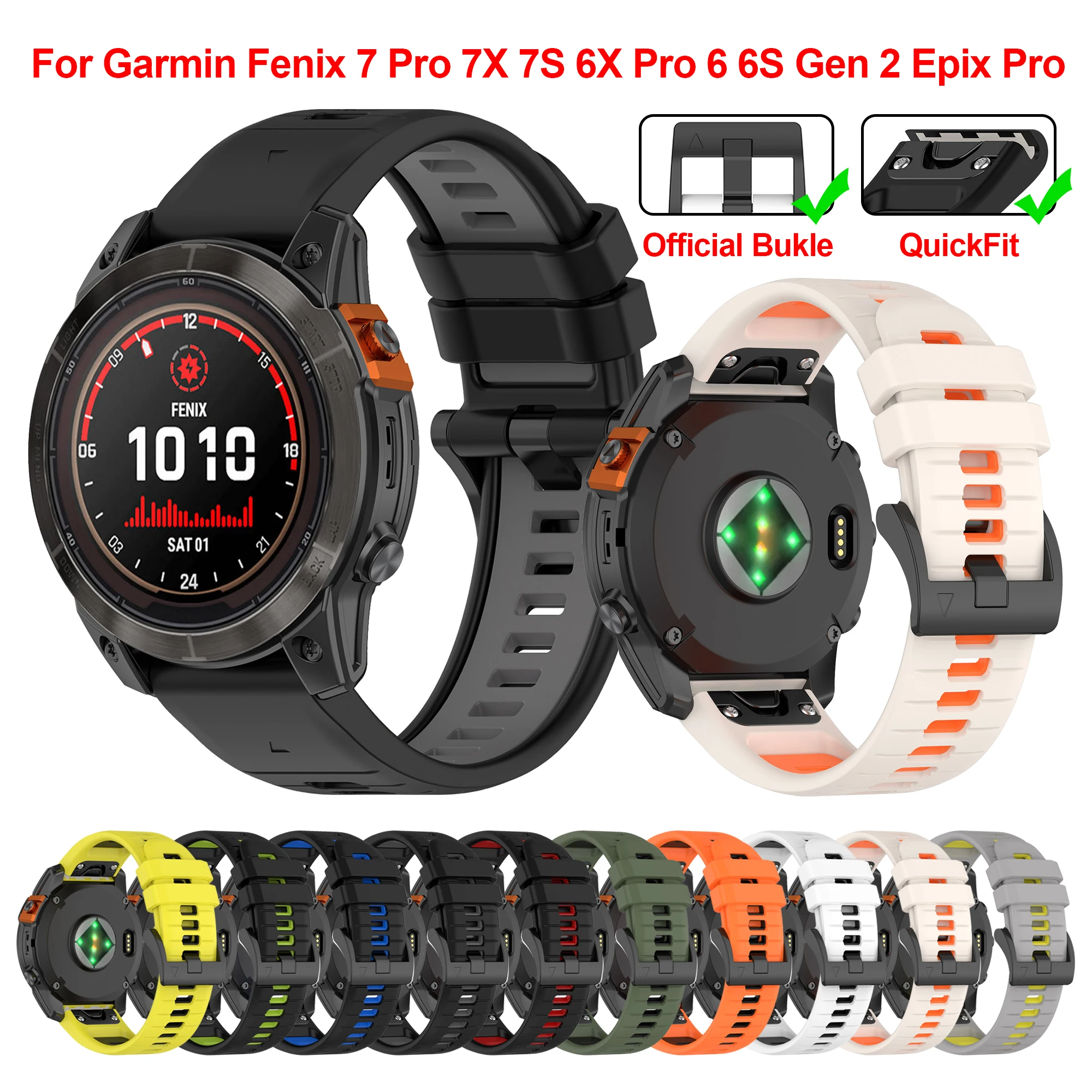 26 22 20mm QuickFit Silicone Strap For Garmin Fenix 7 Pro 7X 7S 6X Pro 6 6S Gen 2 Epix Pro S70 WristFenix 7 6 Pro Solar Bracelet
26 22 20mm QuickFit Silicone Strap For Garmin Fenix 7 Pro 7X 7S 6X Pro 6 6S Gen 2 Epix Pro S70 WristFenix 7 6 Pro Solar Bracelet