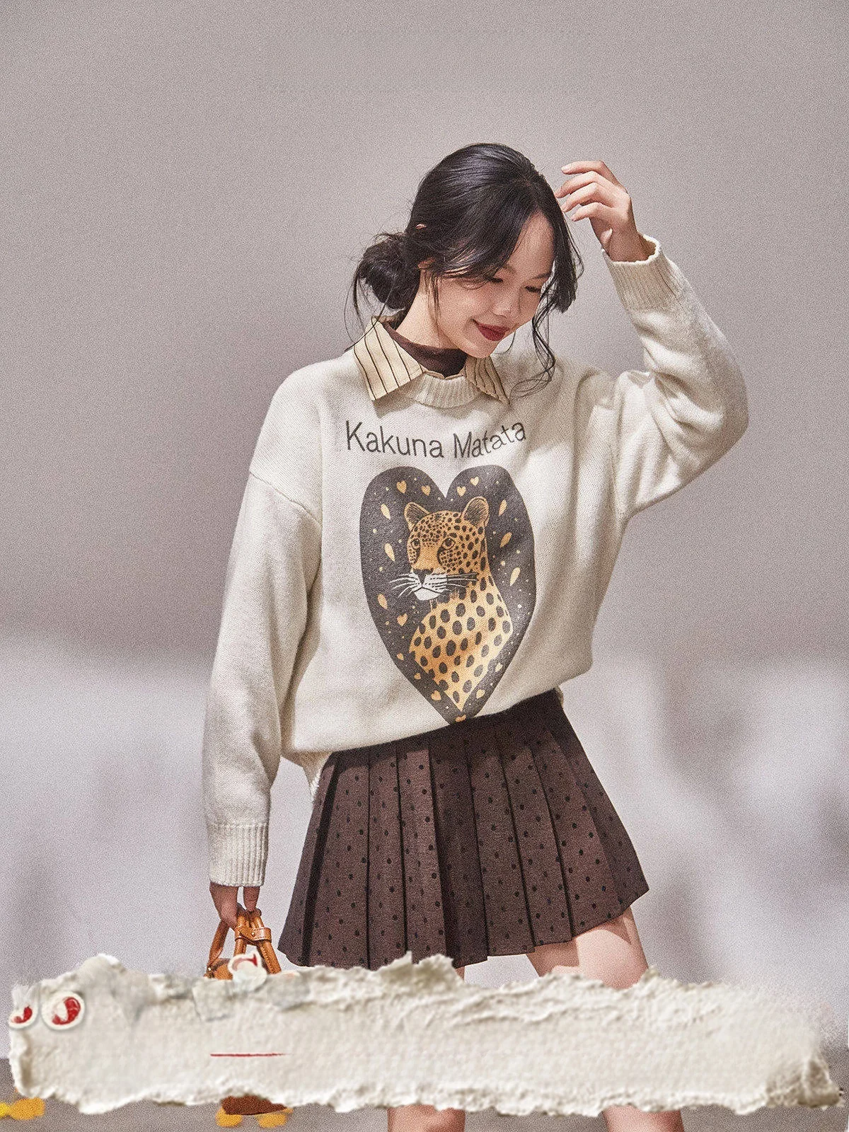 Soft Woolen White Sweater Women's Autumn Commute Star Leopard Print Comfortable Long Sve round Ne Warmth Fem Top
Soft Woolen White Sweater Women's Autumn Commute Star Leopard Print Comfortable Long Sve round Ne Warmth Fem Top