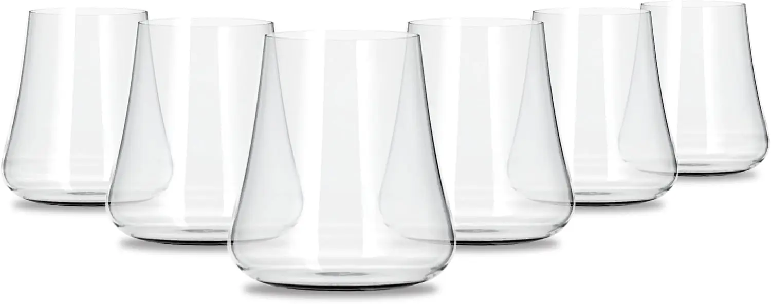 Stemless Crystal Wine Glasses Set of 6 - Premium Lead-Free, Dishwasher Safe, Universal for Wine Beer Whiskey Cocktails, 470 ml
Stemless Crystal Wine Glasses Set of 6 - Premium Lead-Free, Dishwasher Safe, Universal for Wine Beer Whiskey Cocktails, 470 ml