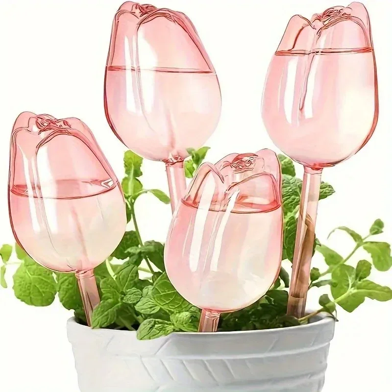 4Pcs Tulip Shape Watering Balls Glass Pink Auto Waterer Extend Drip Time Narrow Outlet Design Drip Irrigator for Indoor Plants 
4Pcs Tulip Shape Watering Balls Glass Pink Auto Waterer Extend Drip Time Narrow Outlet Design Drip Irrigator for Indoor Plants