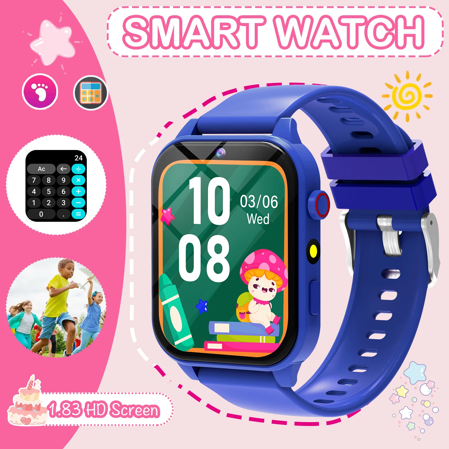 Детские умные часы с камерой, альбомом, 18 игр, калькулятором, календарем, светодиодной подсветкой, идеальный праздничный подарок для детей
Детские умные часы с камерой, альбомом, 18 игр, калькулятором, календарем, светодиодной подсветкой, идеальный праздничный подарок для детей