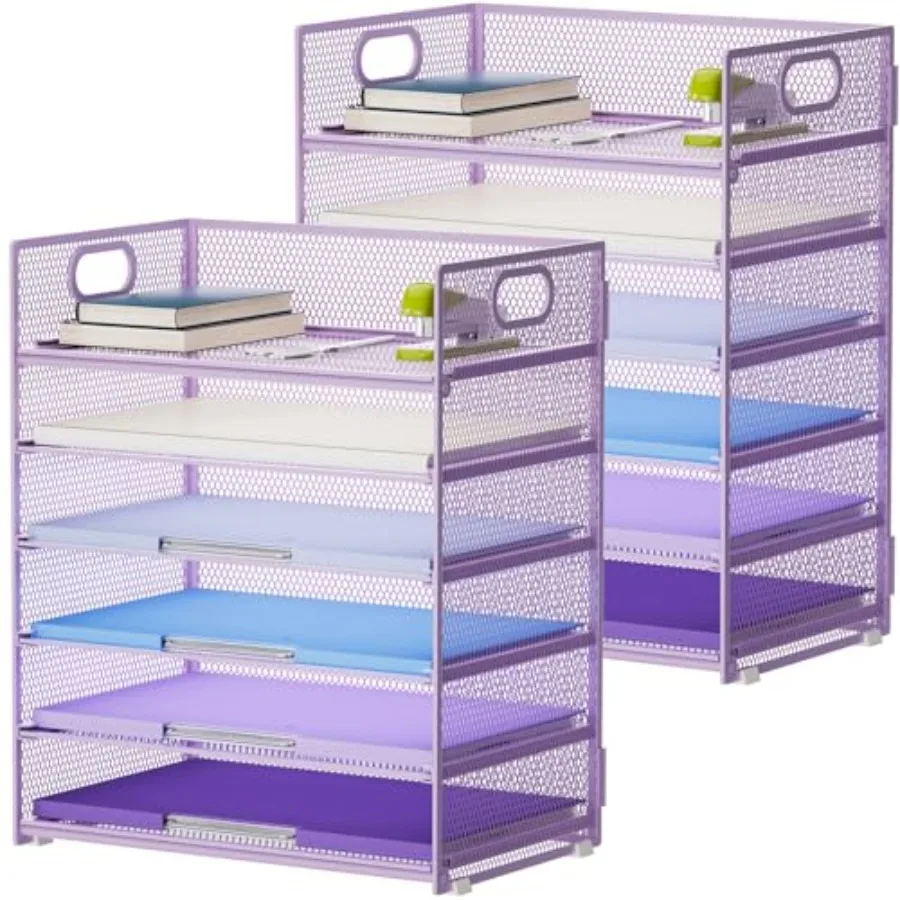 Desk Organizer with Handle, Paper Letter Tray, Mesh Desk File Organizer for Office, School and Home - Purple
Desk Organizer with Handle, Paper Letter Tray, Mesh Desk File Organizer for Office, School and Home - Purple