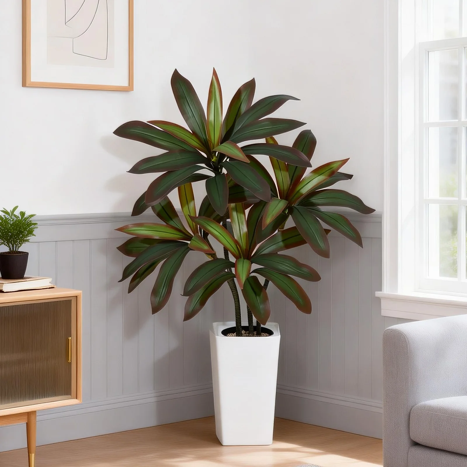 Artificial Dracaena Tree-4ft/5ft/6ft, Faux Tree with White Tall Planter - Fake Tropical Floor Plant in Pot - Artificial Tree
Artificial Dracaena Tree-4ft/5ft/6ft, Faux Tree with White Tall Planter - Fake Tropical Floor Plant in Pot - Artificial Tree