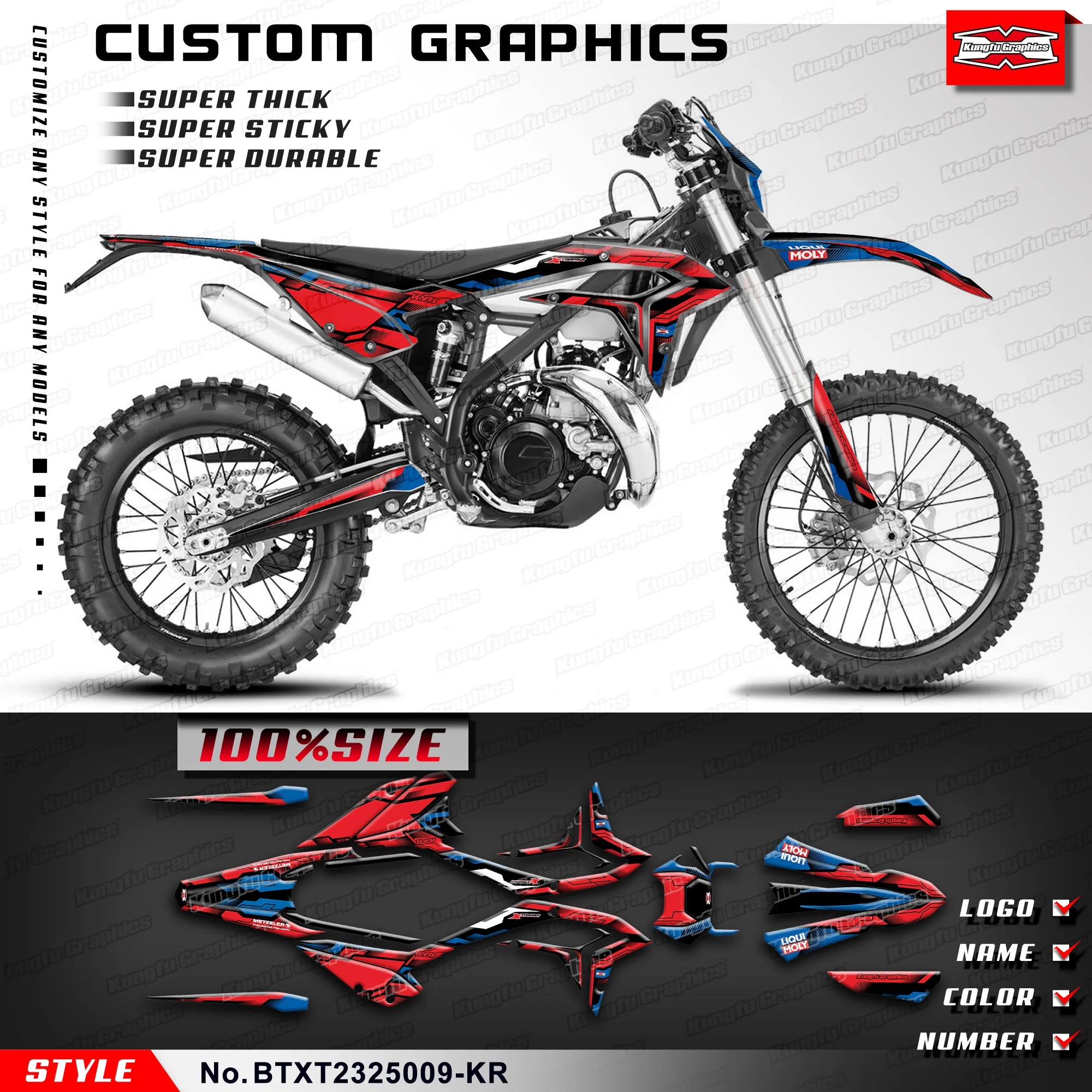 KUNGFU GRAPHICS Enduro Decals MX Racing Stickers Kit for Beta X-trainer 250 300 Xtrainer 2023 2024, BTXT2325009-KR
KUNGFU GRAPHICS Enduro Decals MX Racing Stickers Kit for Beta X-trainer 250 300 Xtrainer 2023 2024, BTXT2325009-KR