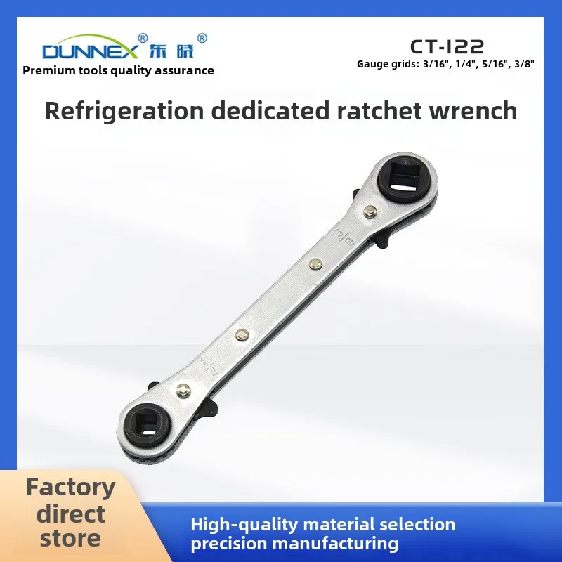CT-122 Ratchet Wrench for Refrigeration, Two-way Ratchet Wrench for Four Corner Air Conditioning Valve
CT-122 Ratchet Wrench for Refrigeration, Two-way Ratchet Wrench for Four Corner Air Conditioning Valve