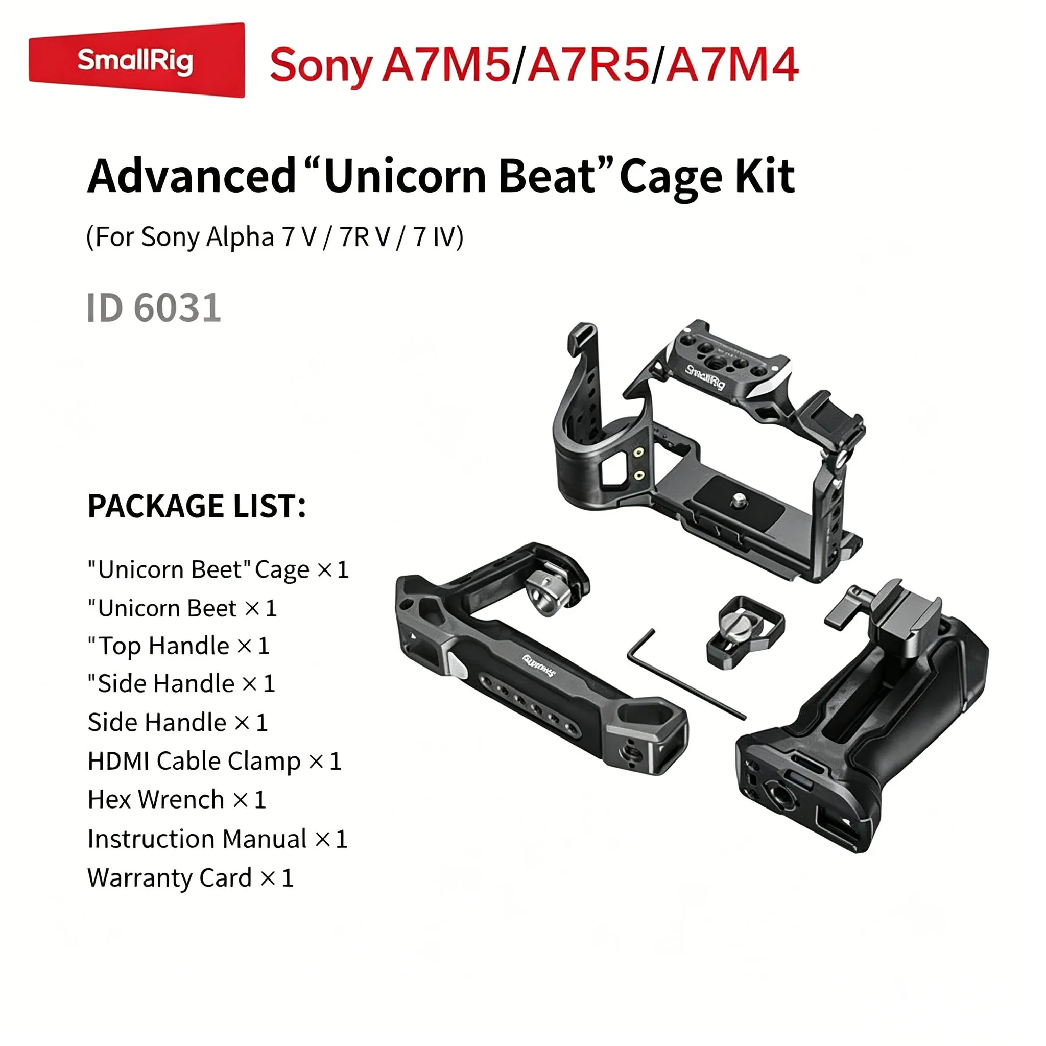 SmallRig 6029 Rhinoceros Camera Cage For Sony A7V A7RV A7 IV Cold Shoe & 1/4"-20Thread Hole Video Shooting Stabilizer Rig
SmallRig 6029 Rhinoceros Camera Cage For Sony A7V A7RV A7 IV Cold Shoe & 1/4"-20Thread Hole Video Shooting Stabilizer Rig